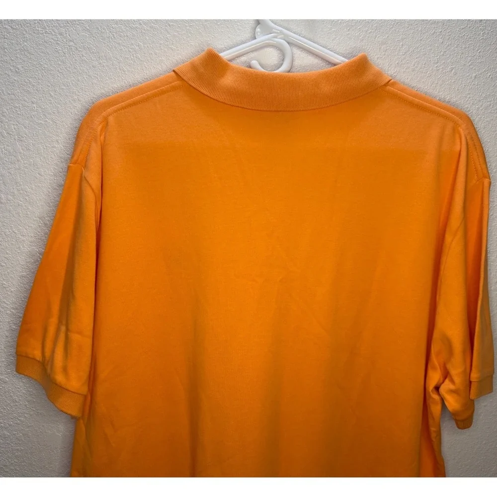 Polo Ralph Lauren Mens Orange Cotton‎ Short Sleeve Polo Shirt Blue Pony Size L